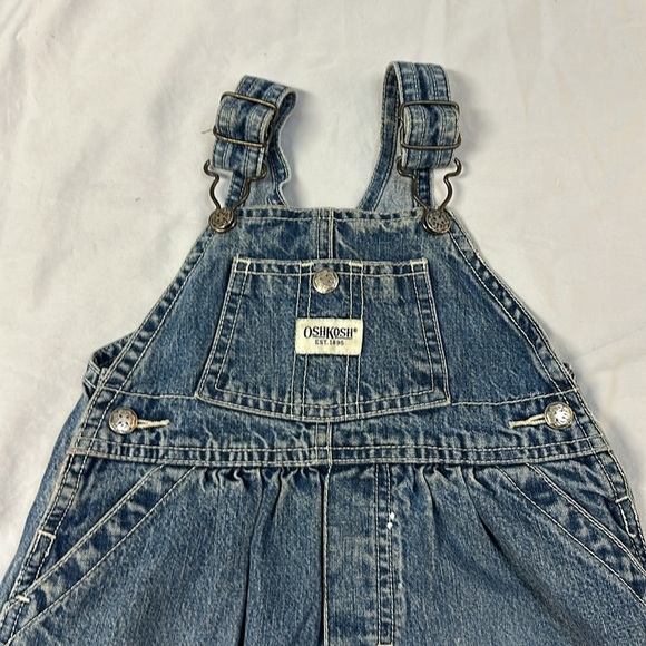 OshKosh B'gosh - denim jean overalls dress. Size 24 months - Picture 2 of 4